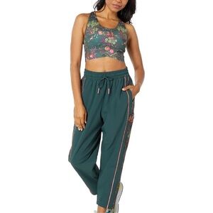 PUMA x LIBERTY Dark Green Floral Track Jogger Ankle Pants SZ M NWT
